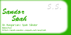 sandor spah business card